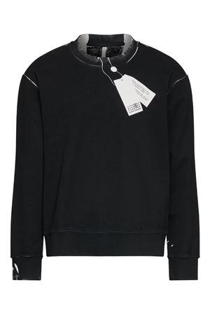 Felpa leggera in cotone nero e bianco MM6 MAISON MARGIELA | SH2GU0023M25024101